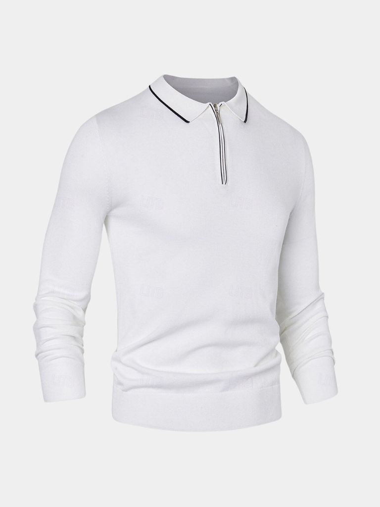 Ivory Elite Long Sleeve Polo Palm Beach Boutique