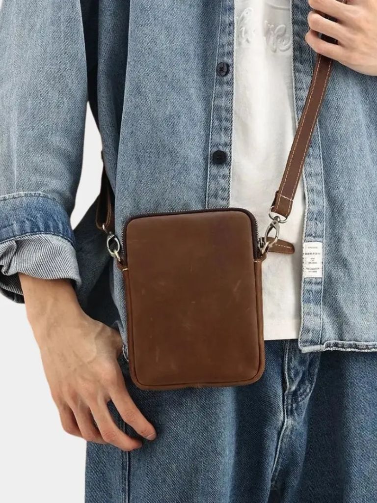 Palm Beach Boutique Minimalist Leather Crossbody Bag