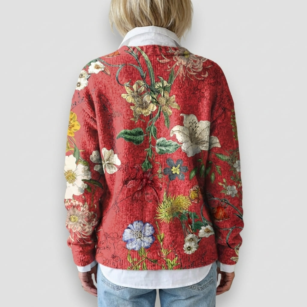 Lucy | Vintage Floral Art Print Cardigan