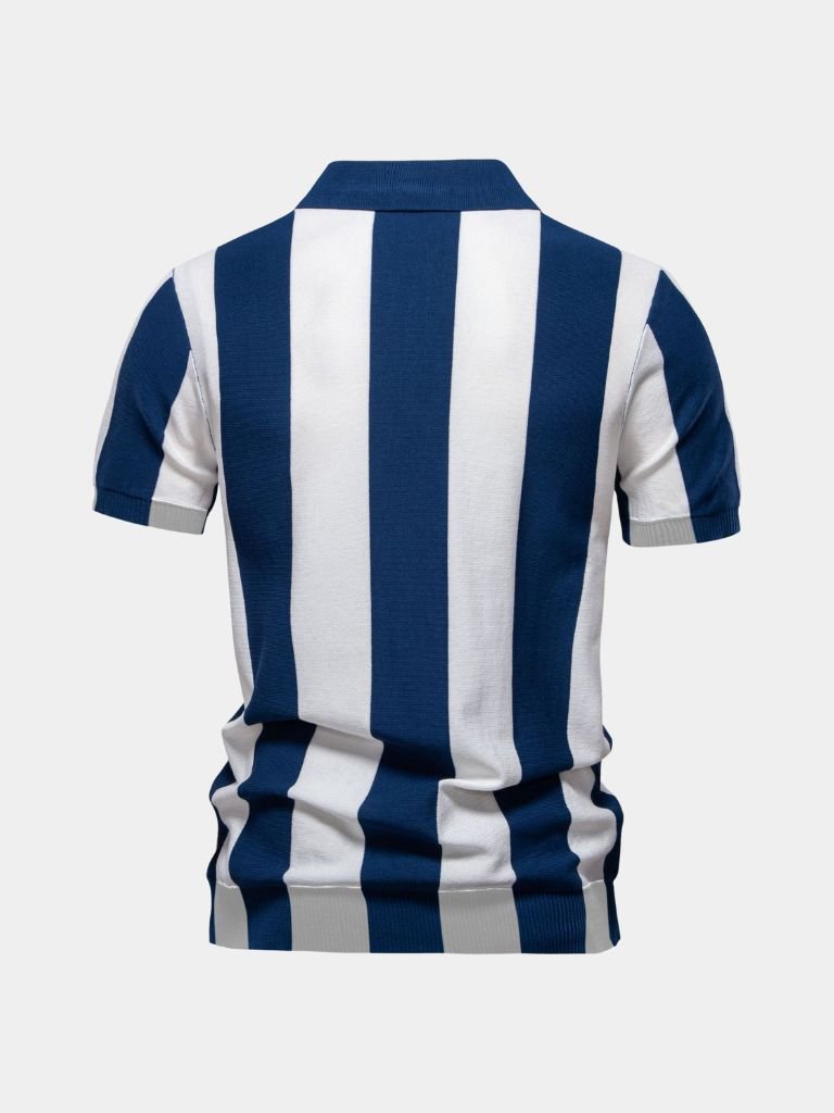 Navy Striped Polo - Palm Beach Boutique