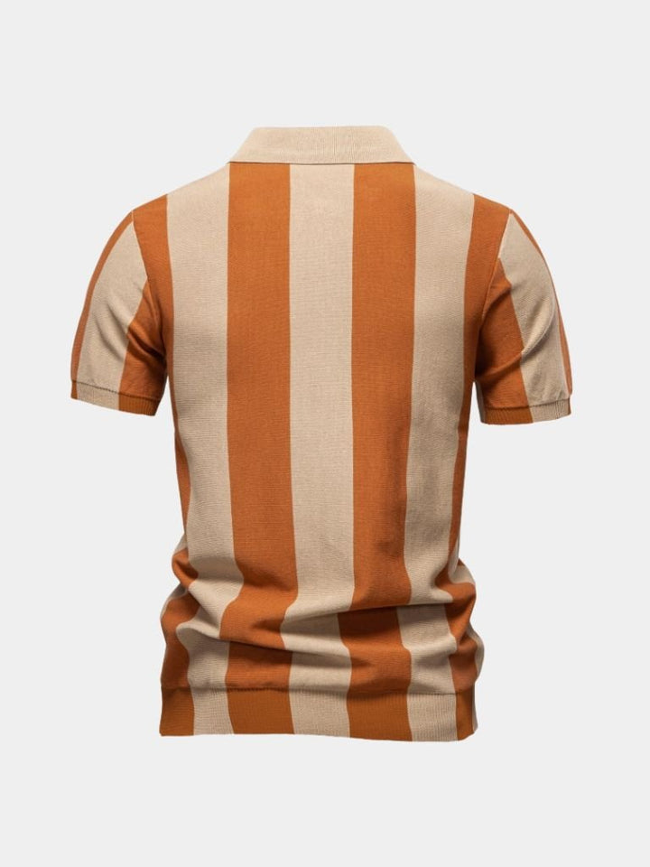 Navy Striped Polo - Palm Beach Boutique