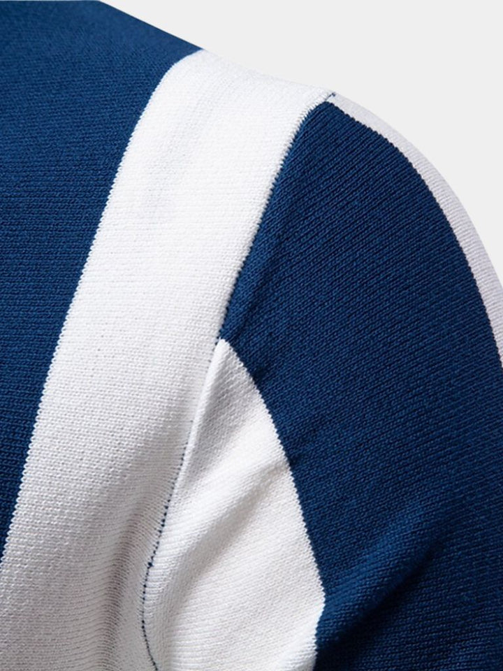 Navy Striped Polo - Palm Beach Boutique