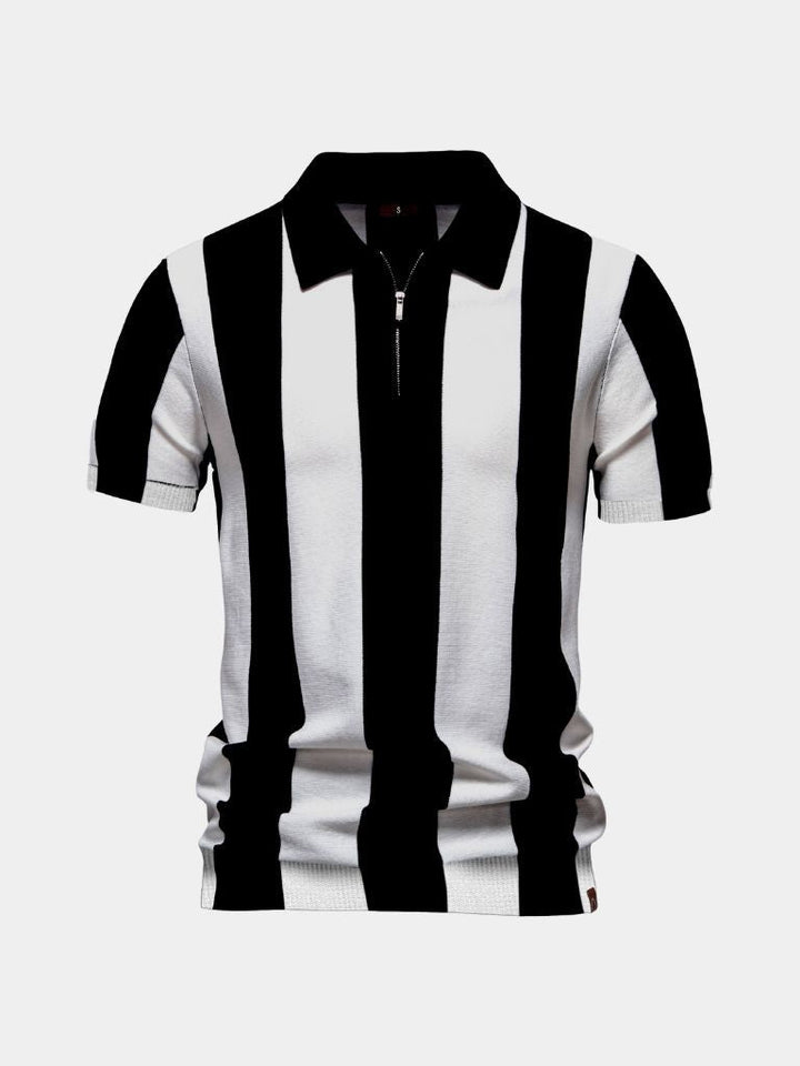 Navy Striped Polo - Palm Beach Boutique