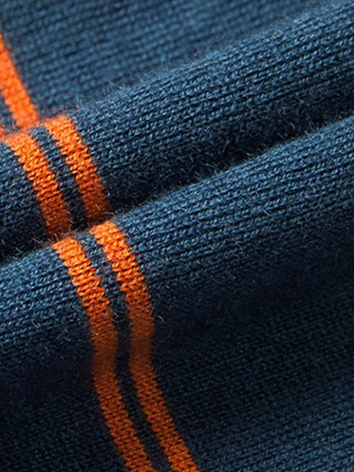 Navy Striped Polo at Sunset - Palm Beach Boutique