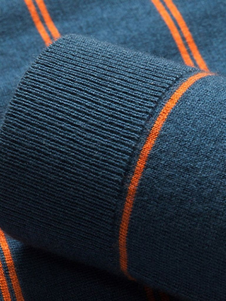 Navy Striped Polo at Sunset - Palm Beach Boutique