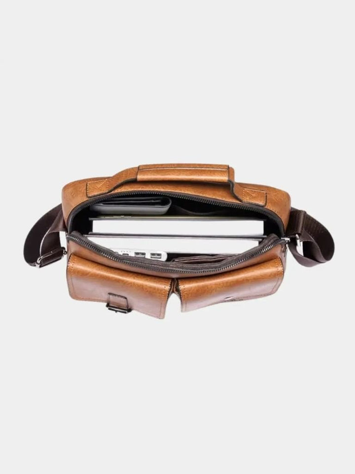Palm Beach Boutique Vintage-Inspired Square Leather Crossbody Bag