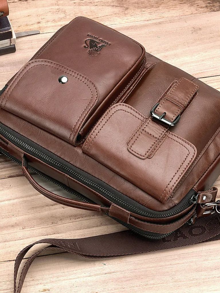 Palm Beach Boutique Vintage-Inspired Square Leather Crossbody Bag