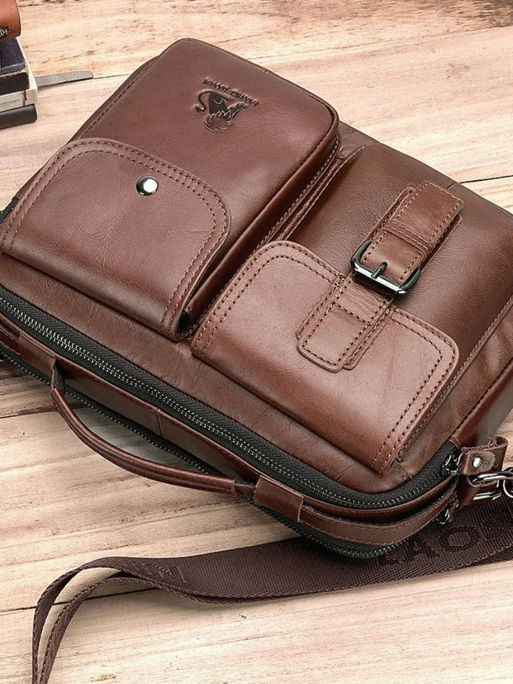 Palm Beach Boutique Vintage-Inspired Square Leather Crossbody Bag