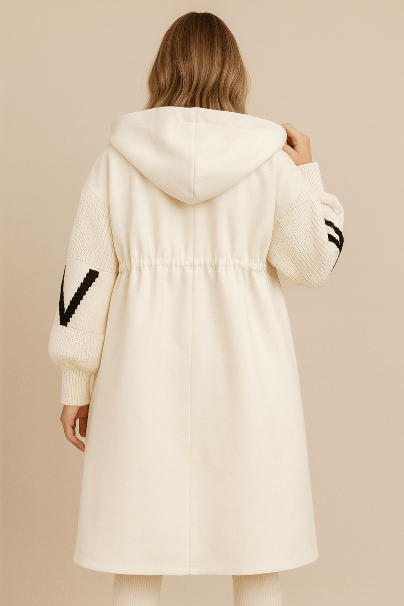 SELENE | LONG KNITTED HOODED COAT