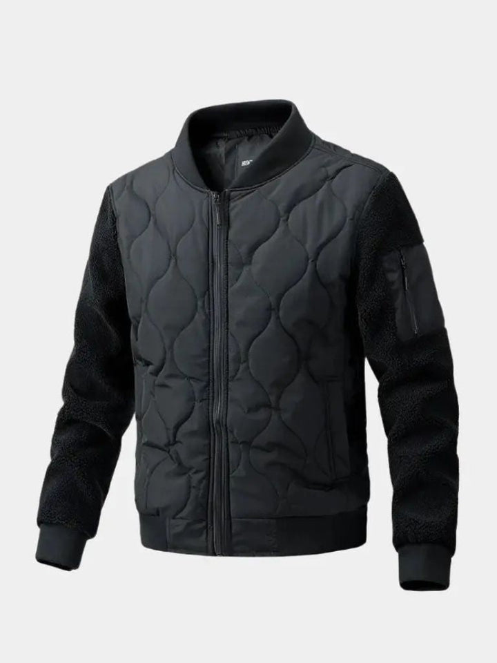 Palm Beach Boutique Padded Sherpa Sleeve Bomber Jacket