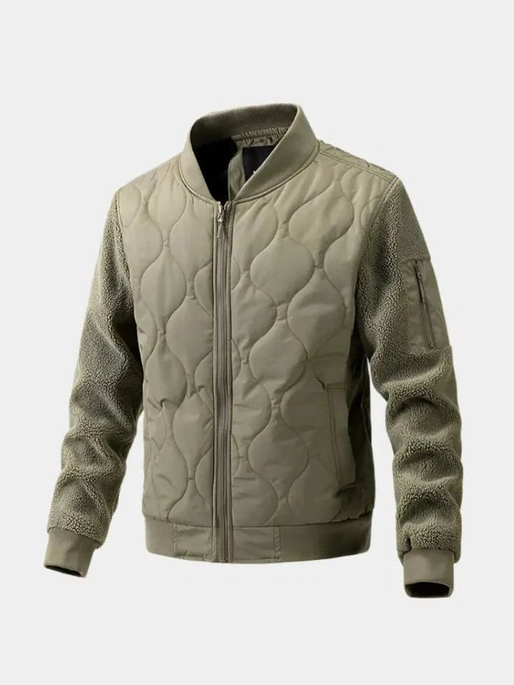 Palm Beach Boutique Padded Sherpa Sleeve Bomber Jacket