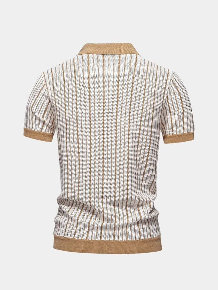 Striped Knit Polo - Palm Beach Boutique