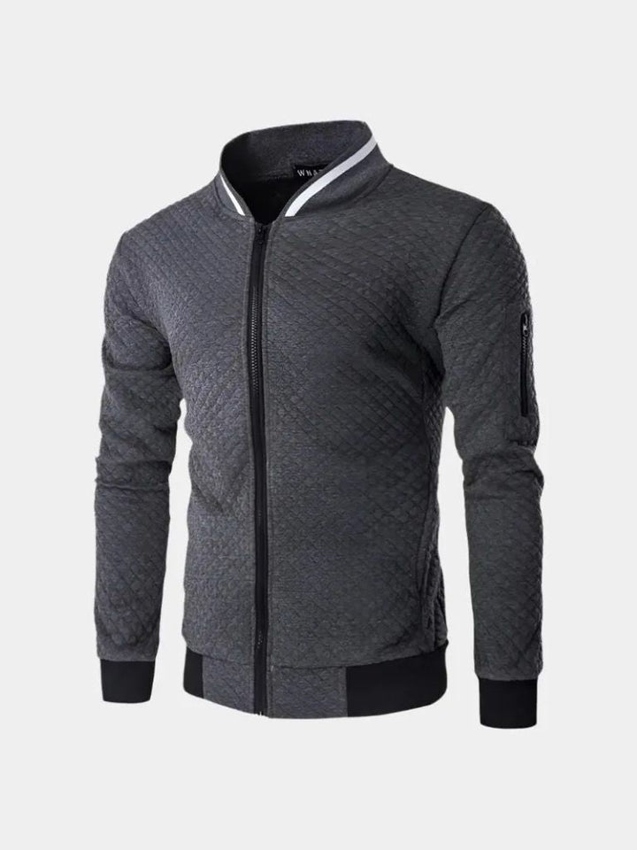 Palm Beach Boutique Casual Textured Bomber Jacket