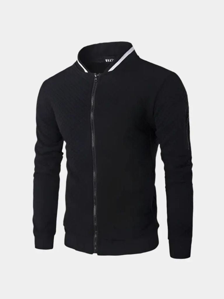 Palm Beach Boutique Casual Textured Bomber Jacket