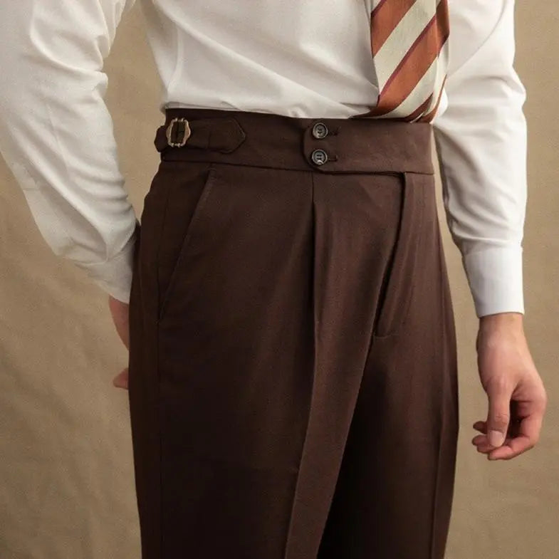 Dark Brown Gabardine Suit Jacket Trousers