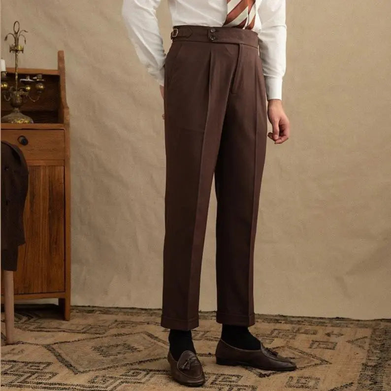 Dark Brown Gabardine Suit Jacket Trousers